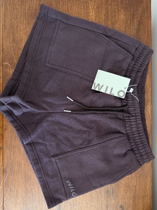 Wilo The Label Pants - WILO The Label Espresso Fleece Jog Shorts Womens SZ Small Loungewear